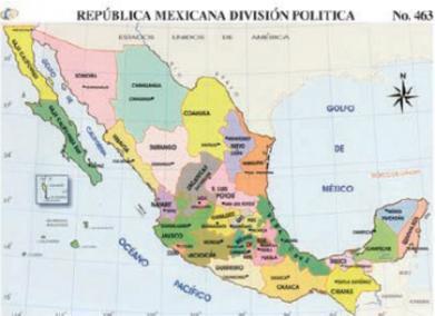 cromo-La-Republica-Mexicana-(Division Politica